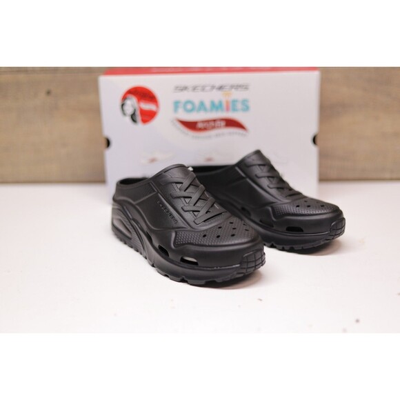 Skechers Women's Arch Fit Uno To The Max Clogs Black 8 - Picture 2 of 7